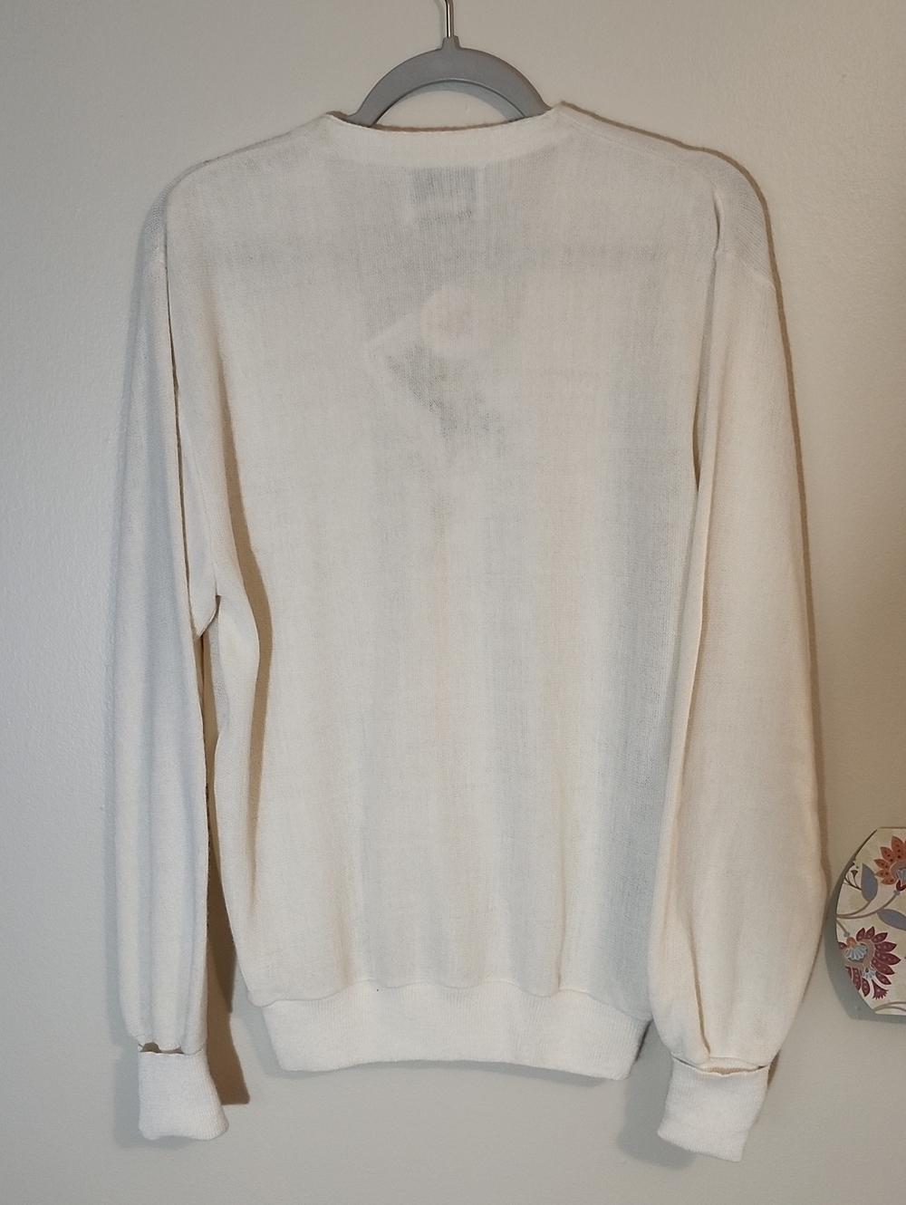 Le Tigre Men's Cream V-Neck Button Cardigan - Picture 11 of 12